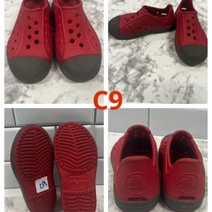 Red Kid Crocs C9 Sneakers Water Shoes, Look like Natives